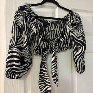 Stylish Zebra Print Women's Blouse